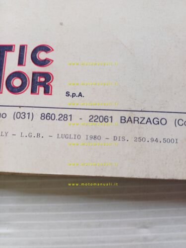 Fantic Motor Trial 125 TX 250 1980 manuale uso manutenzione …