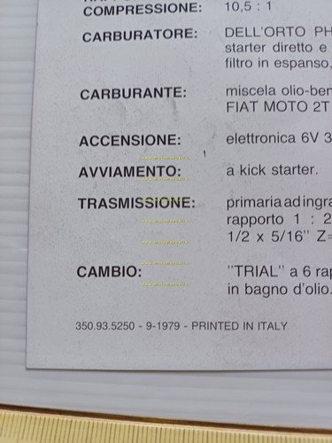 Fantic Motor Trial 200 1979 depliant italiano originale