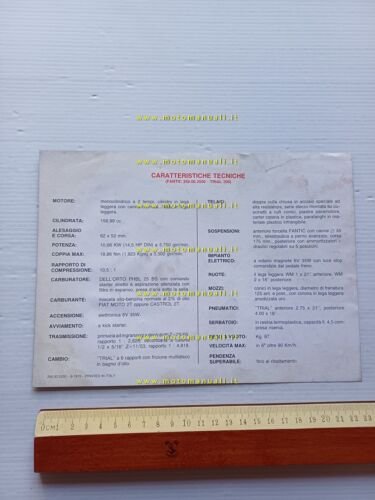 Fantic Motor Trial 200 1979 depliant originale moto brochure