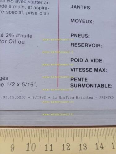 Fantic Motor Trial 200 1982 depliant francese originale