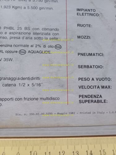 Fantic Motor Trial 200 1982 depliant italiano originale