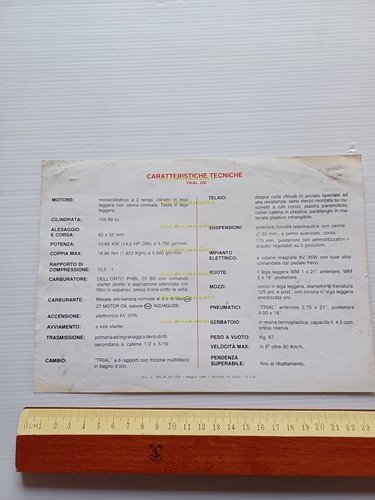 Fantic Motor Trial 200 1982 depliant originale italiano