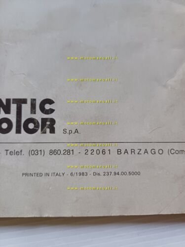 Fantic Motor Trial 240 -125 Professional 1983 manuale uso manutenzione …