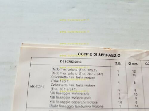 Fantic Motor Trial 307-247-125 1989 manuale uso manutenzione originale