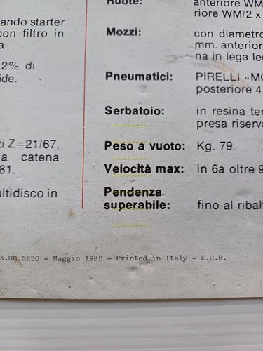 Fantic Motor Trial 50 1982 depliant originale italiano