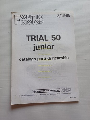Fantic Motor Trial 50 Junior 1988 catalogo ricambi originale