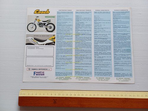 Fantic Motor Trial Coach 250 -Coach 250 Weekend 1990 depliant …