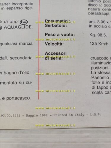 Fantic Strada 125 1982 depliant originale italiano