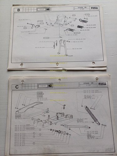 Fantic Strada 125 FM 400 1982 catalogo ricambi originale spare …