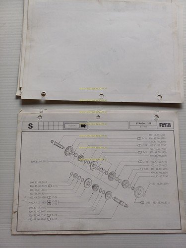 Fantic Strada 125 FM 400 1982 catalogo ricambi originale spare …