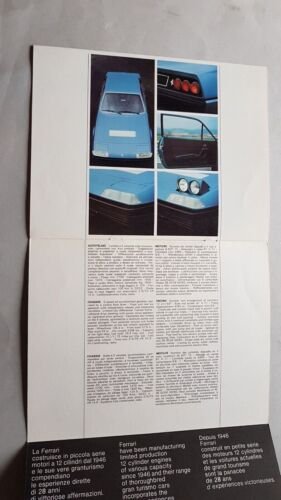 Ferrari 365 GT4 2+2 1973 depliant N. 88/73 originale