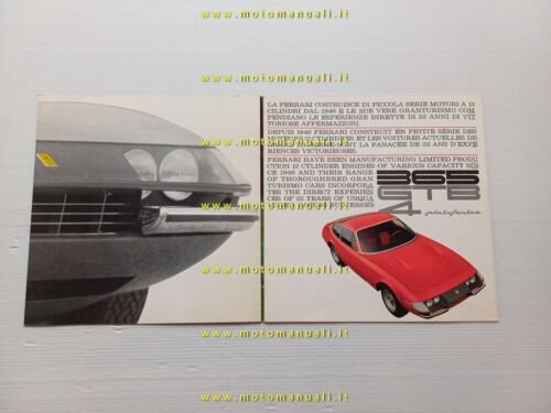 Ferrari 365 GTB 4 Daytona 1968 depliant originale ITALIANO ref. …
