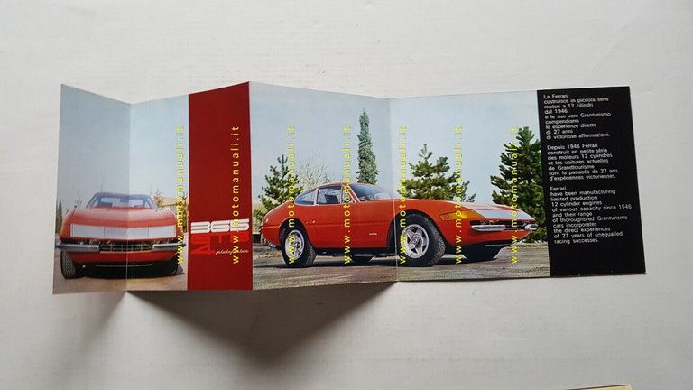 Ferrari 365 GTB 4 Daytona 1972 depliant n. 73/72 originale