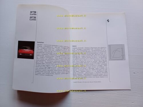 Ferrari catalogo produzione modelli 1988 n. 504.88 depliant ITALIANO originale