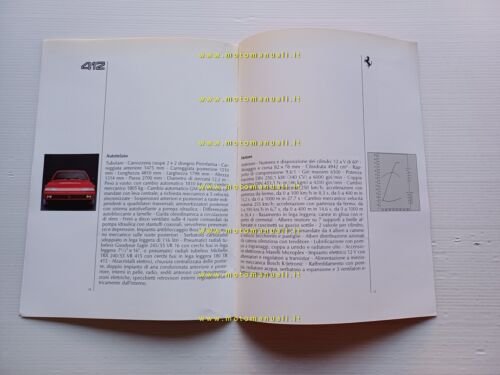 Ferrari catalogo produzione modelli 1988 n. 504.88 depliant ITALIANO originale