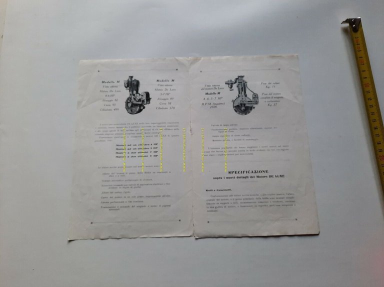 Ferrero catalogo motori De Luxe per moto anni 20 depliant …