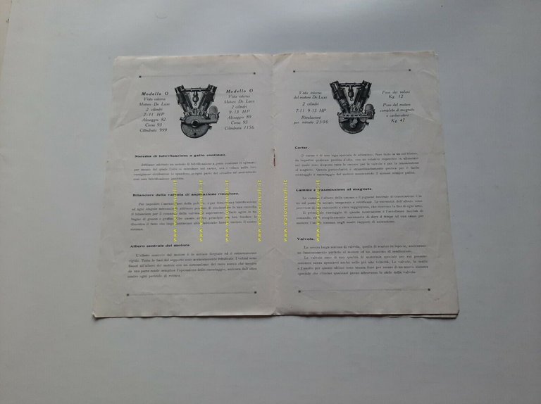 Ferrero catalogo motori De Luxe per moto anni 20 depliant …