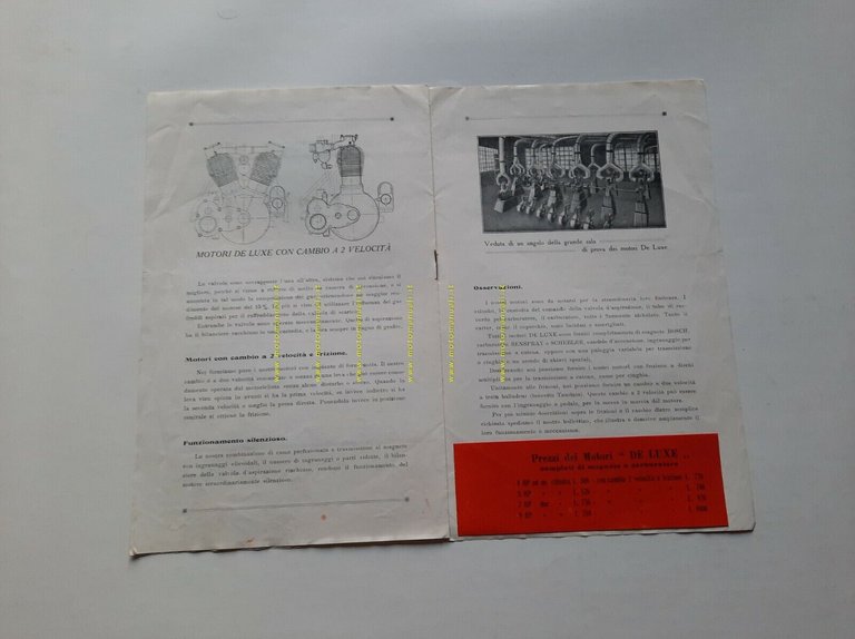 Ferrero catalogo motori De Luxe per moto anni 20 depliant …