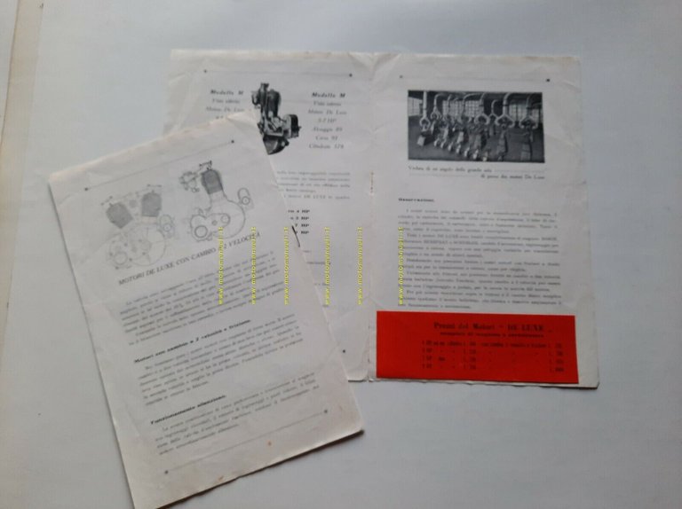 Ferrero catalogo motori De Luxe per moto anni 20 depliant …