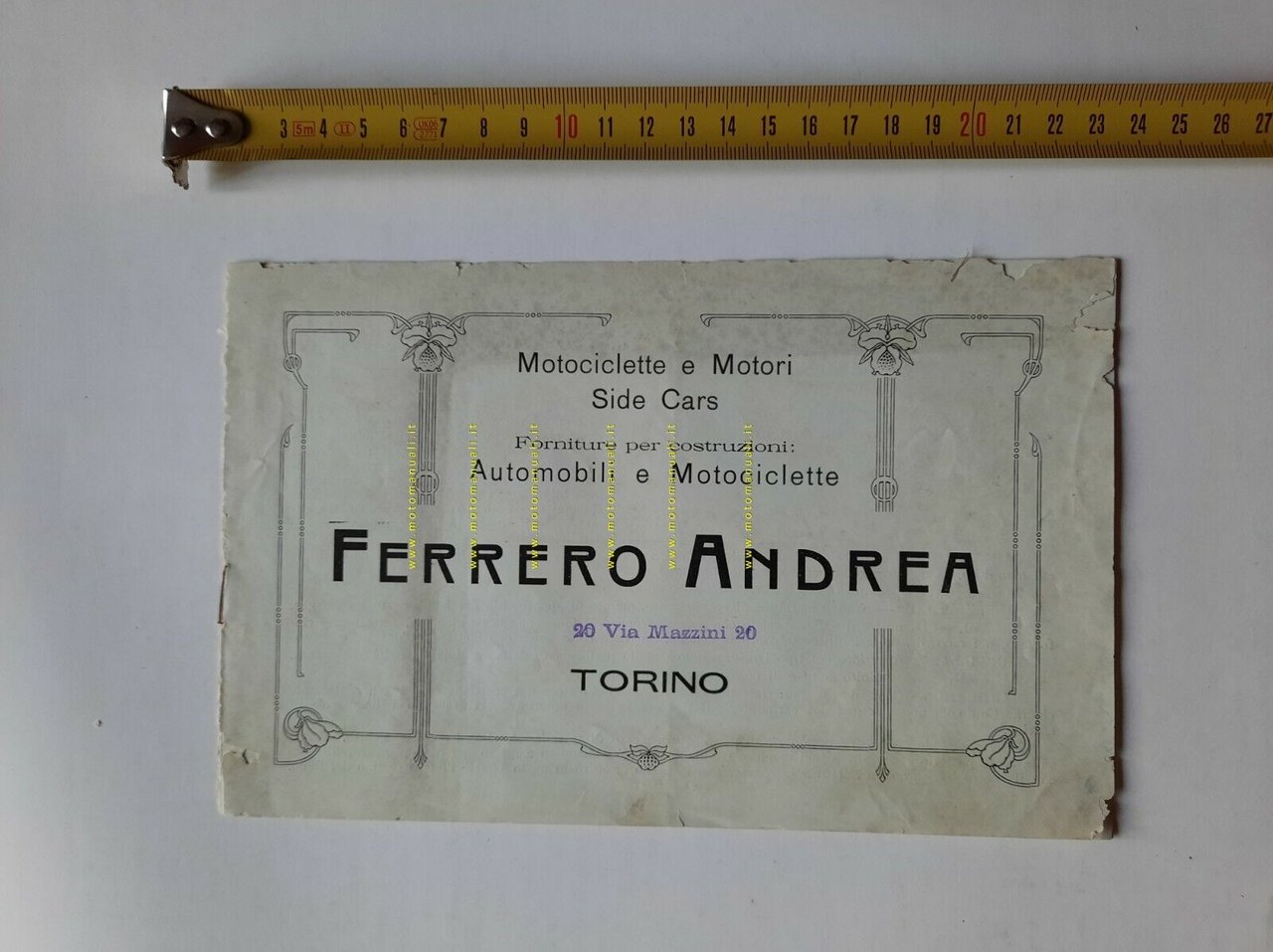 Ferrero moto ELSWICK accessori anni 20 depliant ITALIANO originale