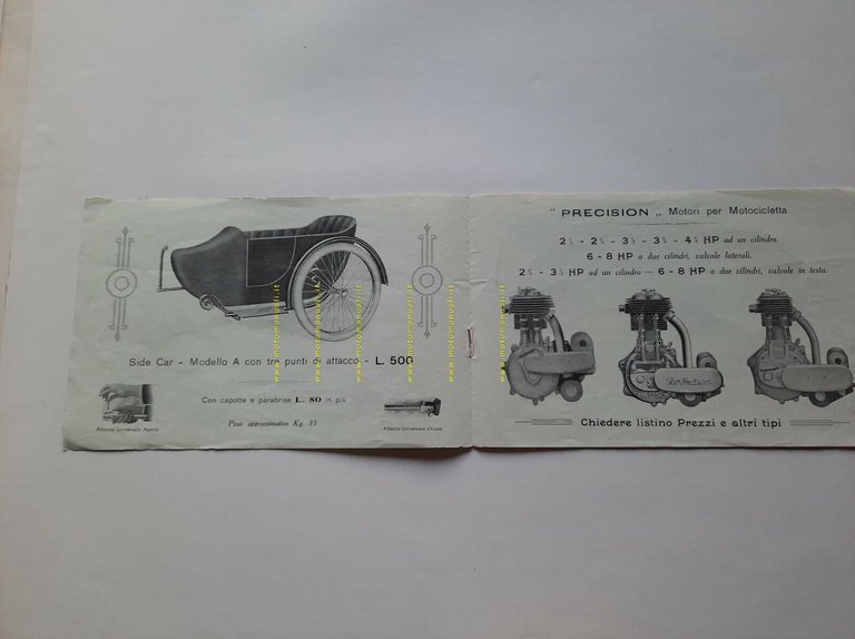 Ferrero moto ELSWICK accessori anni 20 depliant ITALIANO originale