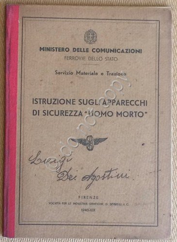 Ferrovie dello Stato - Istruzioni Apparecchi Sicurezza "Uomo Morto" - … | Immagine principale