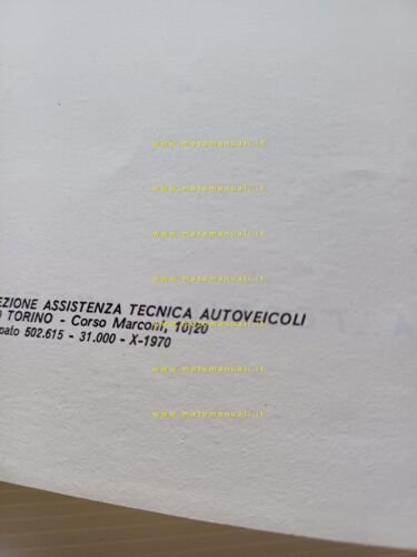 Fiat 1100 1970 manuale officina caratteristiche tecniche dati riparazione
