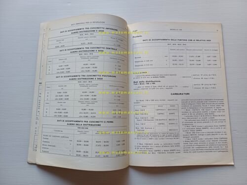 Fiat 1100 1970 manuale officina caratteristiche tecniche dati riparazione