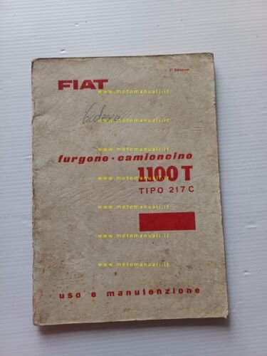 Fiat 1100 T furgone 1962 manuale uso manutenzione originale italiano