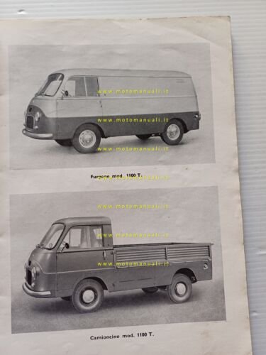 Fiat 1100 T furgone 1962 manuale uso manutenzione originale italiano