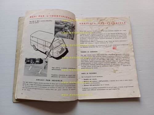 Fiat 1100 T furgone 1962 manuale uso manutenzione originale italiano