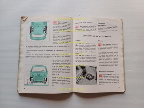 Fiat 1100 T furgone 1962 manuale uso manutenzione originale italiano