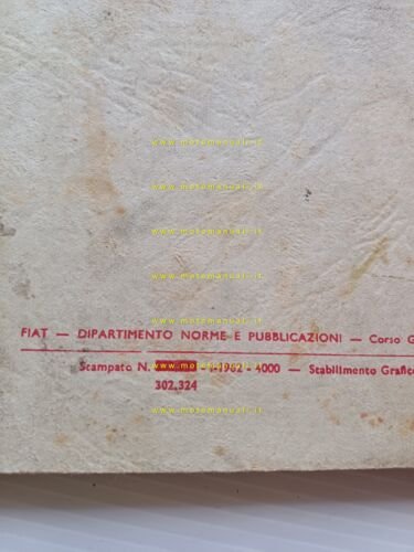 Fiat 1100 T furgone 1962 manuale uso manutenzione originale italiano