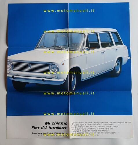 FIAT 124 Familiare 1968 depliant italiano originale