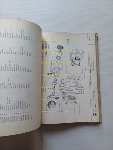 FIAT 124 Sport 1966 catalogo ricambi MOTORE originale