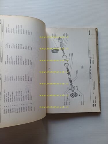 FIAT 124 Sport 1966 catalogo ricambi MOTORE originale
