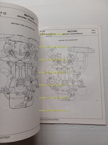 Fiat 124 Sport 1972 manuale officina caratteristiche tecniche dati riparazione