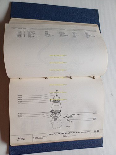 FIAT 124 Sport BC-BS 1970 catalogo ricambi MOTORE originale
