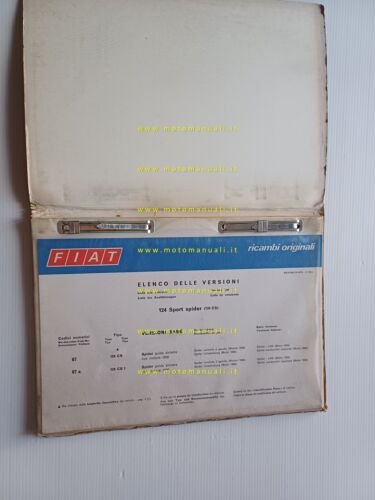 FIAT 124 Sport Spider 1972 catalogo ricambi CARROZZERIA originale