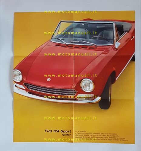 Fiat 124 Sport Spider depliant poster originale italiano