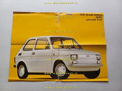 Fiat 126 1972 depliant poster italiano originale