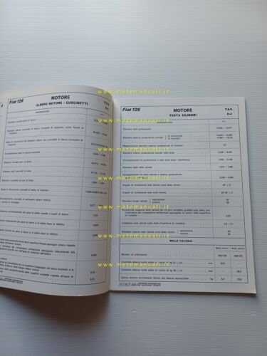 Fiat 126 1972 manuale officina caratteristiche tecniche dati riparazione
