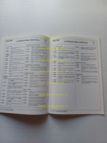 Fiat 126 1972 manuale officina caratteristiche tecniche dati riparazione