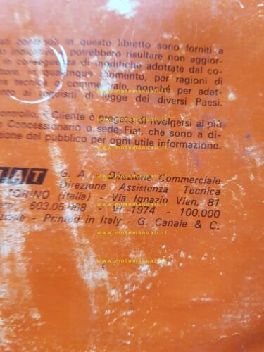Fiat 126 1974 manuale uso manutenzione libretto originale