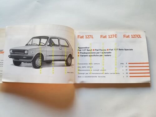 Fiat 127 modelli 1979 Manuale Uso Manutenzione Libretto originale AUTO