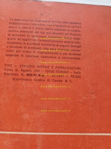 FIAT 128 1971 manuale uso manutenzione libretto istruzioni italiano originale