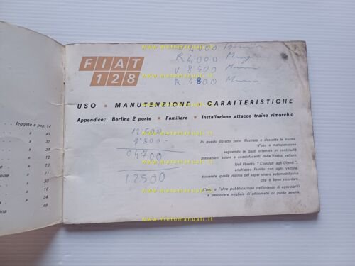 FIAT 128 1971 manuale uso manutenzione libretto istruzioni italiano originale