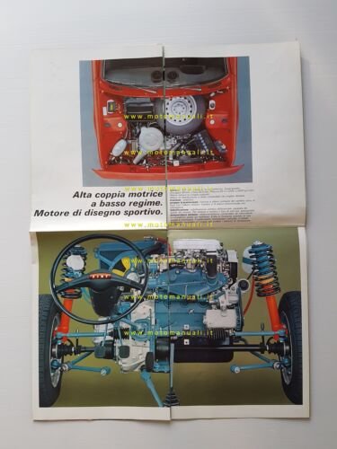 FIAT 128 1a serie depliant poster italiano originale