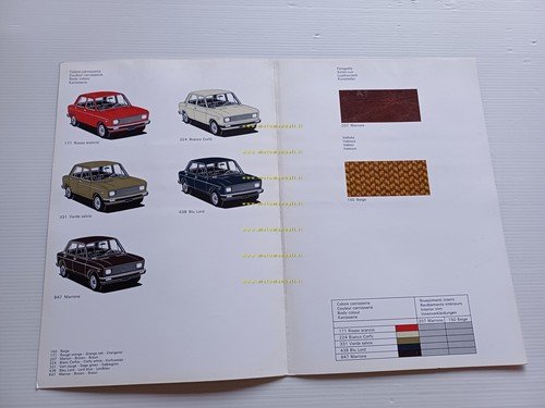Fiat 128 cartella colori e interni modelli 1981 depliant originale