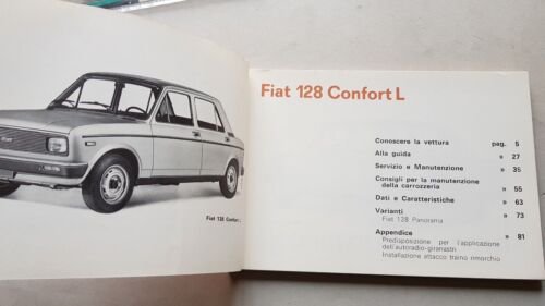 Fiat 128 modelli 1980 Manuale Uso Manutenzione Libretto originale AUTO